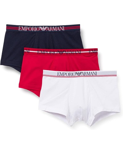 ARMANI EA7 INTIMO  BOXER UNDERWEAR SET.70810 BIANCO/PAPAVER/MARIN
