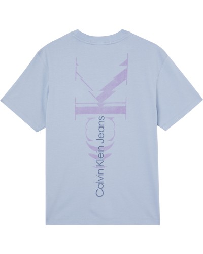 CKJeans T-SHIRT M/CORTA GLITCHED MONOLOGO BACK TEE.DAR ICELAND BLUE