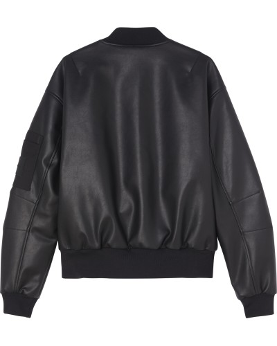 CKJeans GIUBBINO BOMBER FAUX LEATHER BOMBER.BEH CK BLACK