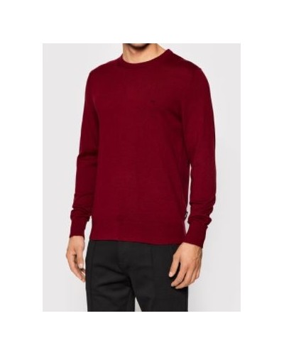 CKJeans MAGLIERIA  GIROCOLLO  SUPERIOR WOOL CREW SWEATER.XNH ROOF TILE RED