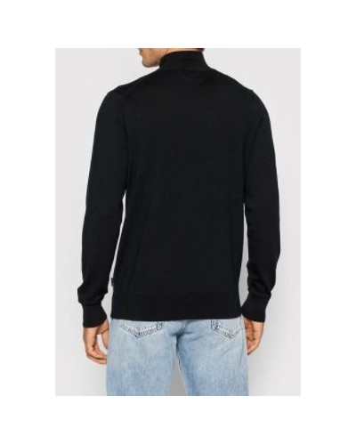 CKJeans MAGLIERIA  DOLCEVITA SUPERIOR WOOL MOCK PULLOVER.BEH CK BLACK