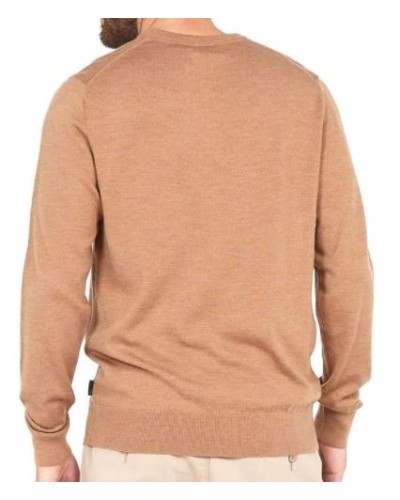 CKJeans MAGLIERIA  DOLCEVITA SUPERIOR WOOL MOCK PULLOVER.PF2 TRAVERTINE