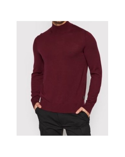 CKJeans MAGLIERIA  DOLCEVITA SUPERIOR WOOL MOCK PULLOVER.XUU TAWNY PORT