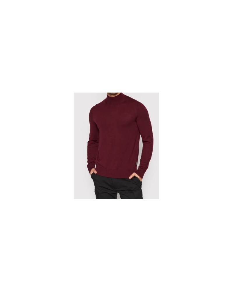 CKJeans MAGLIERIA  DOLCEVITA SUPERIOR WOOL MOCK PULLOVER.XUU TAWNY PORT