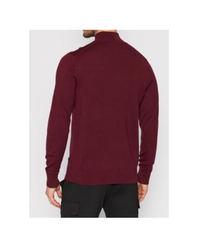 CKJeans MAGLIERIA  DOLCEVITA SUPERIOR WOOL MOCK PULLOVER.XUU TAWNY PORT