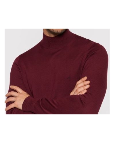 CKJeans MAGLIERIA  DOLCEVITA SUPERIOR WOOL MOCK PULLOVER.XUU TAWNY PORT