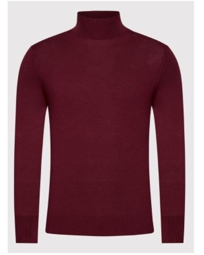 CKJeans MAGLIERIA  DOLCEVITA SUPERIOR WOOL MOCK PULLOVER.XUU TAWNY PORT