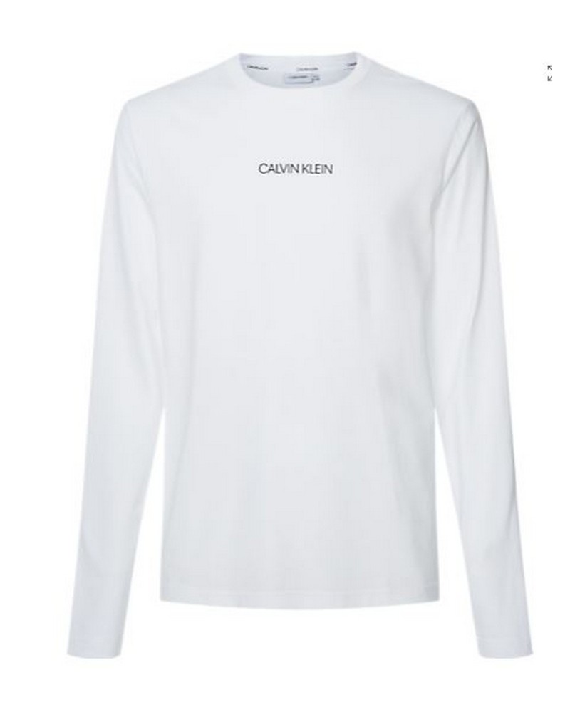 CKJeans MAGLIA LIQUID LOGO LONG SLEEVE.YAF BRIGHT WHITE YAF BRIGHT WHITE 