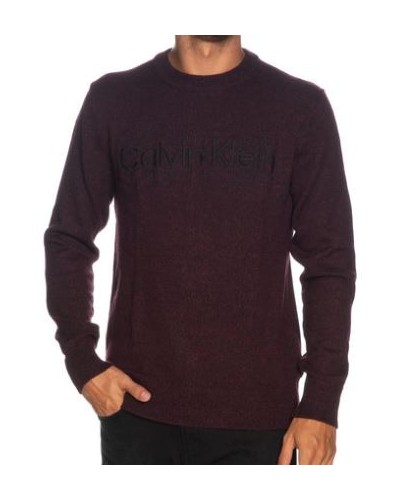 CKJeans MAGLIERIA  GIROCOLLO  GRAPHIC EMBROIDERY SWEATER.XUU TAWNY PORT