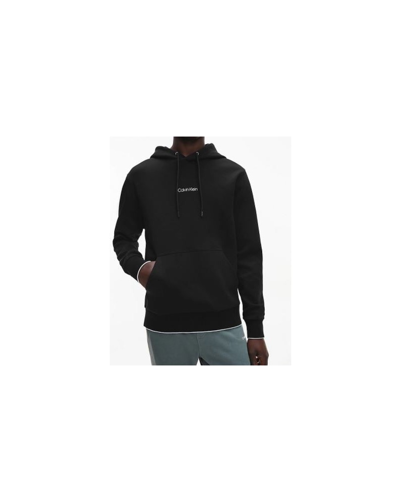 CKJeans FELPA C/CAPP CENTER LOGO HOODIE.BEH CK BLACK