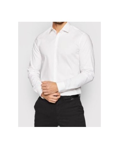 CK CAMICIA M/LUNGA POPLIN STRETCH SLIM.0K4 WHITE