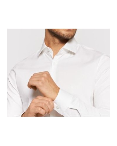 CK CAMICIA M/LUNGA POPLIN STRETCH SLIM.0K4 WHITE