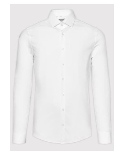 CK CAMICIA M/LUNGA POPLIN STRETCH SLIM.0K4 WHITE