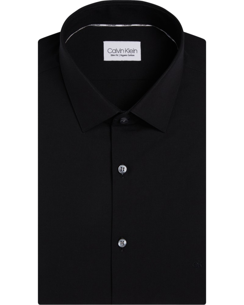 CK CAMICIA M/LUNGA POPLIN STRETCH SLIM.0GN BLACK