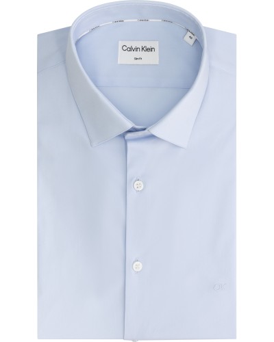 CK CAMICIA M/LUNGA POPLIN STRETCH SLIM.C1S CALM BLUE
