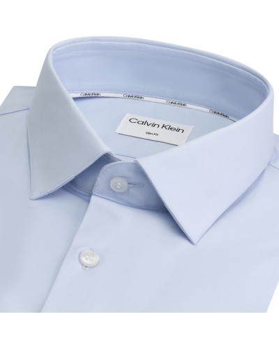 CK CAMICIA M/LUNGA POPLIN STRETCH SLIM.C1S CALM BLUE