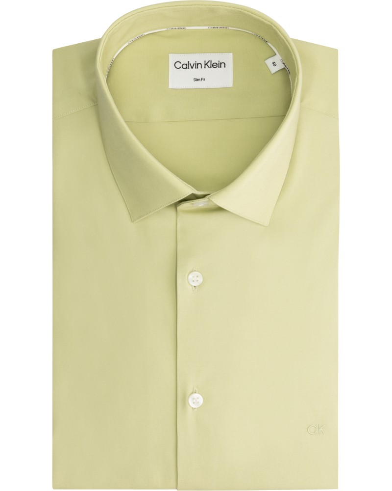 CK CAMICIA M/LUNGA POPLIN STRETCH SLIM.L88 HERB TEA