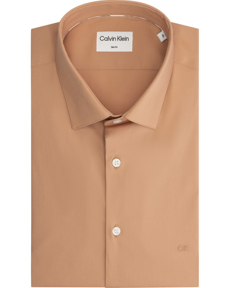 CK CAMICIA M/LUNGA POPLIN STRETCH SLIM.GO3 CANYON DUST