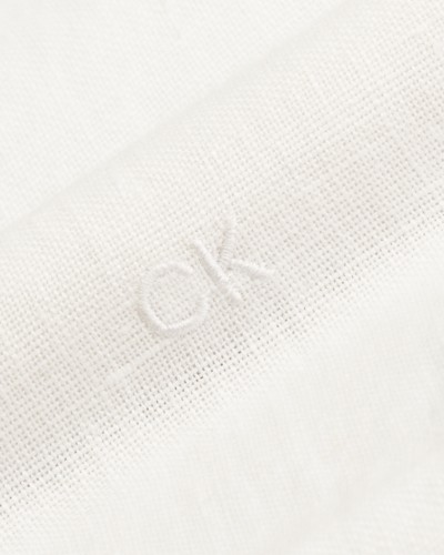 CK CAMICIA LINO LINEN SOLID SLIM SHIRT.0K4 WHITE