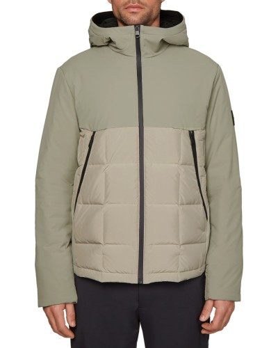 CK GIUBBOTTO C/CAPP STITCHLESS MIX MEDIA HOODIE.AF5 SHADOW BEIGE