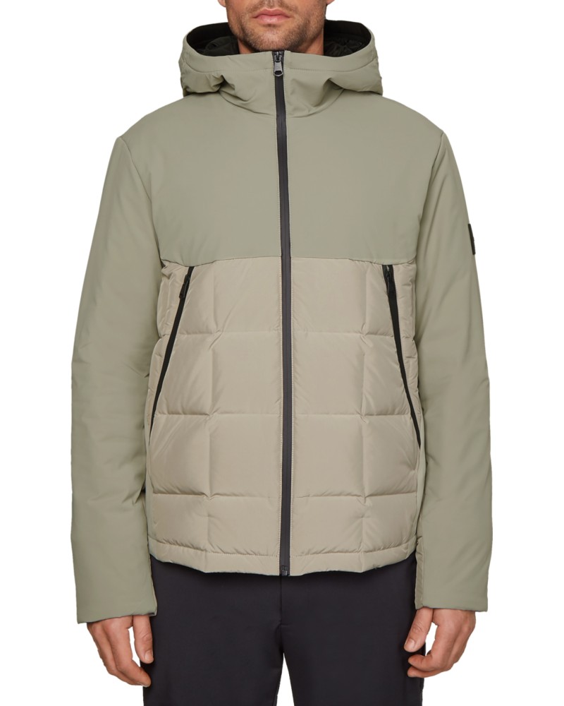 CK GIUBBOTTO C/CAPP STITCHLESS MIX MEDIA HOODIE.AF5 SHADOW BEIGE