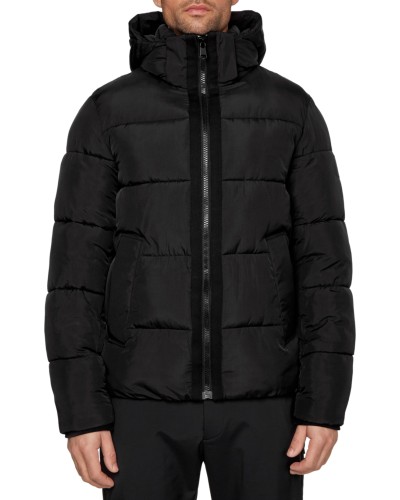 CK GIUBBOTTO C/CAPP CRINKLE NYLON PUFFER JACKET.BEH CK BLACK