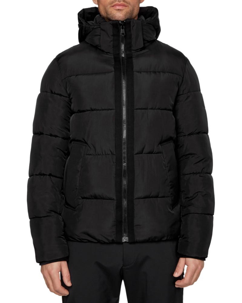 CK GIUBBOTTO C/CAPP CRINKLE NYLON PUFFER JACKET.BEH CK BLACK