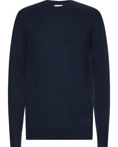 CK MAGLIONCINO GIROCOLLO WOOL BLEND RIB CN SWEATER.DW4 CALVIN NAVY