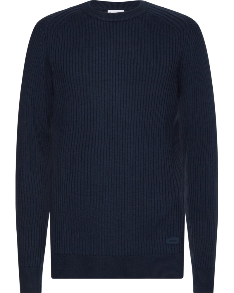 CK MAGLIONCINO GIROCOLLO WOOL BLEND RIB CN SWEATER.DW4 CALVIN NAVY