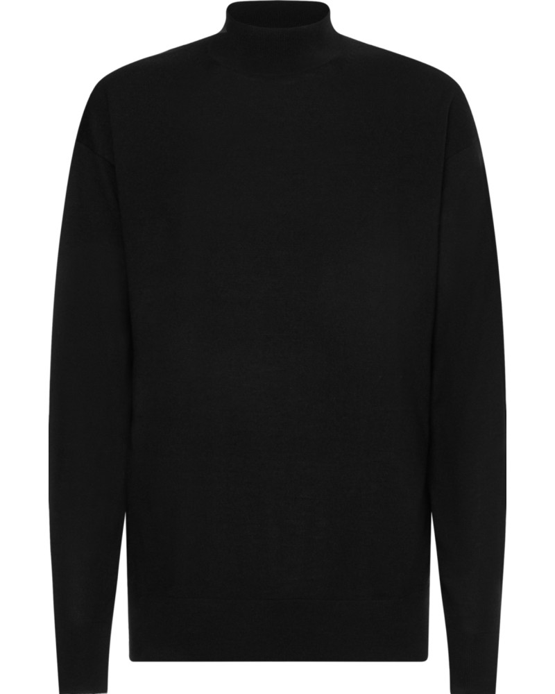 CK LUPETTO WOOL SUPERIOR WOOL MOCK NECK SWEATER.BEH CK BLACK