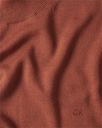 CK LUPETTO WOOL SUPERIOR WOOL MOCK NECK SWEATER.KCU CARAMEL