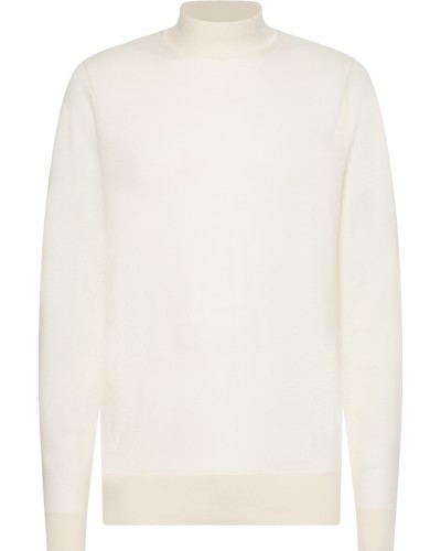 CK LUPETTO WOOL SUPERIOR WOOL MOCK NECK SWEATER.YAH EGRET