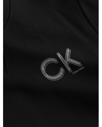 CK FELPA PARICOLLO STRIPED CHEST LOGO.BEH CK BLACK
