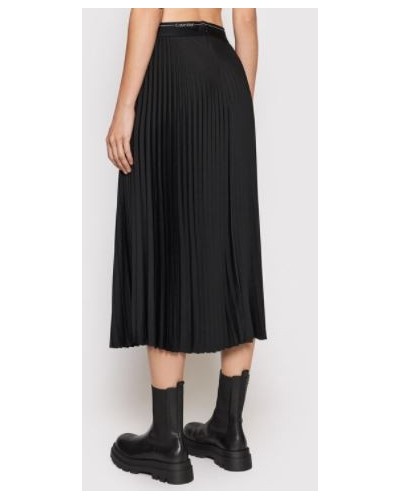 CKJeans GONNA MIDI RECYCLED CDC PLEAT MIDI SKIRT.BEH CK BLACK