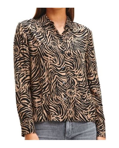 CKJeans CAMICIA M/LUNGA WINTER VISCOSE PRT SHIRT.0HE SOFT CAMEL/CK BLACK ZEBRE