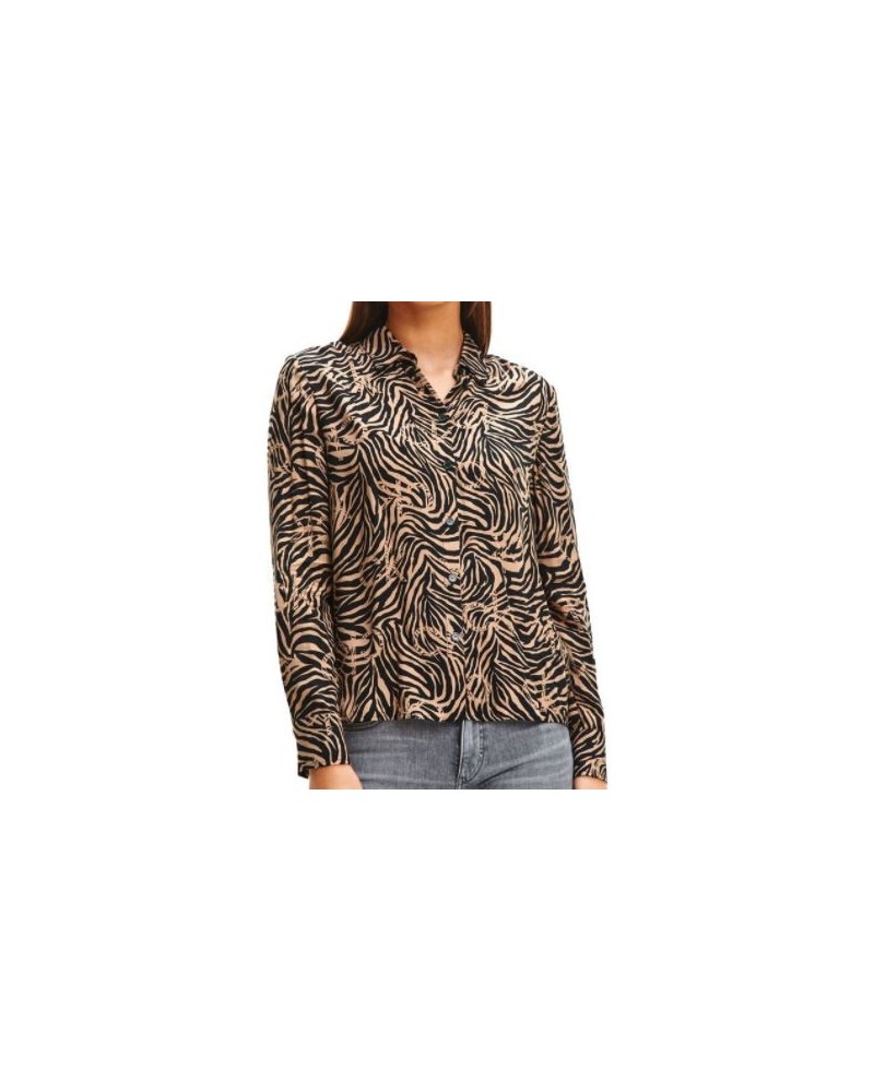 CKJeans CAMICIA M/LUNGA WINTER VISCOSE PRT SHIRT.0HE SOFT CAMEL/CK BLACK ZEBRE