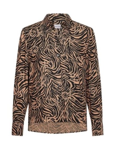 CKJeans CAMICIA M/LUNGA WINTER VISCOSE PRT SHIRT.0HE SOFT CAMEL/CK BLACK ZEBRE