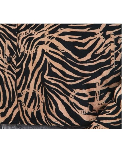 CKJeans CAMICIA M/LUNGA WINTER VISCOSE PRT SHIRT.0HE SOFT CAMEL/CK BLACK ZEBRE