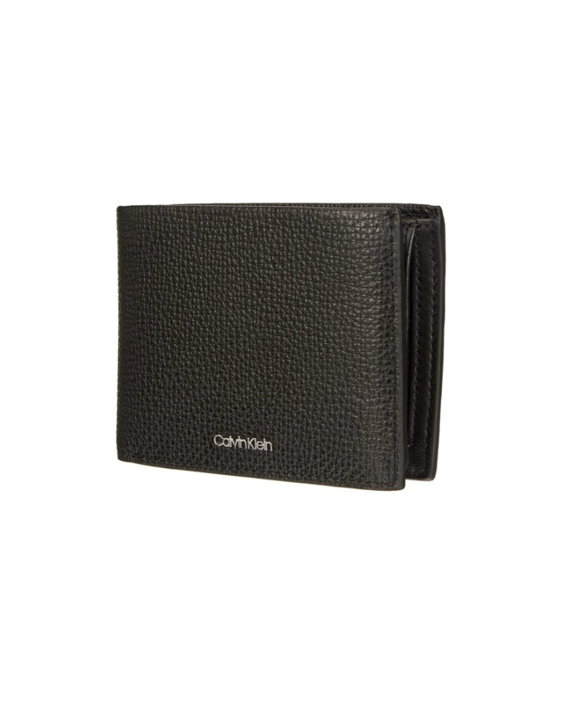 CK PORTAFOGLIO PORTAFOGLIO MINIMALISM TRIFOLD 10CC W/COIN.BAX CK BLACK
