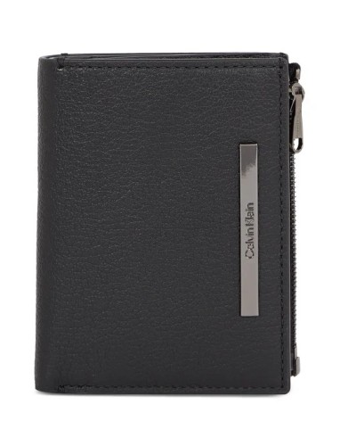CK PORTAFOGLIO PORTAFOGLIO MODERN BAR TRIFOLD 6CC DETACH.BAX BLACK BAX BLACK 