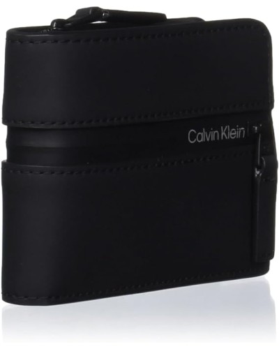 CK PORTAFOGLIO PORTAFOGLIO RUBBERIZED BIFOLD HALF Z/A.BAX BLACK BAX BLACK 