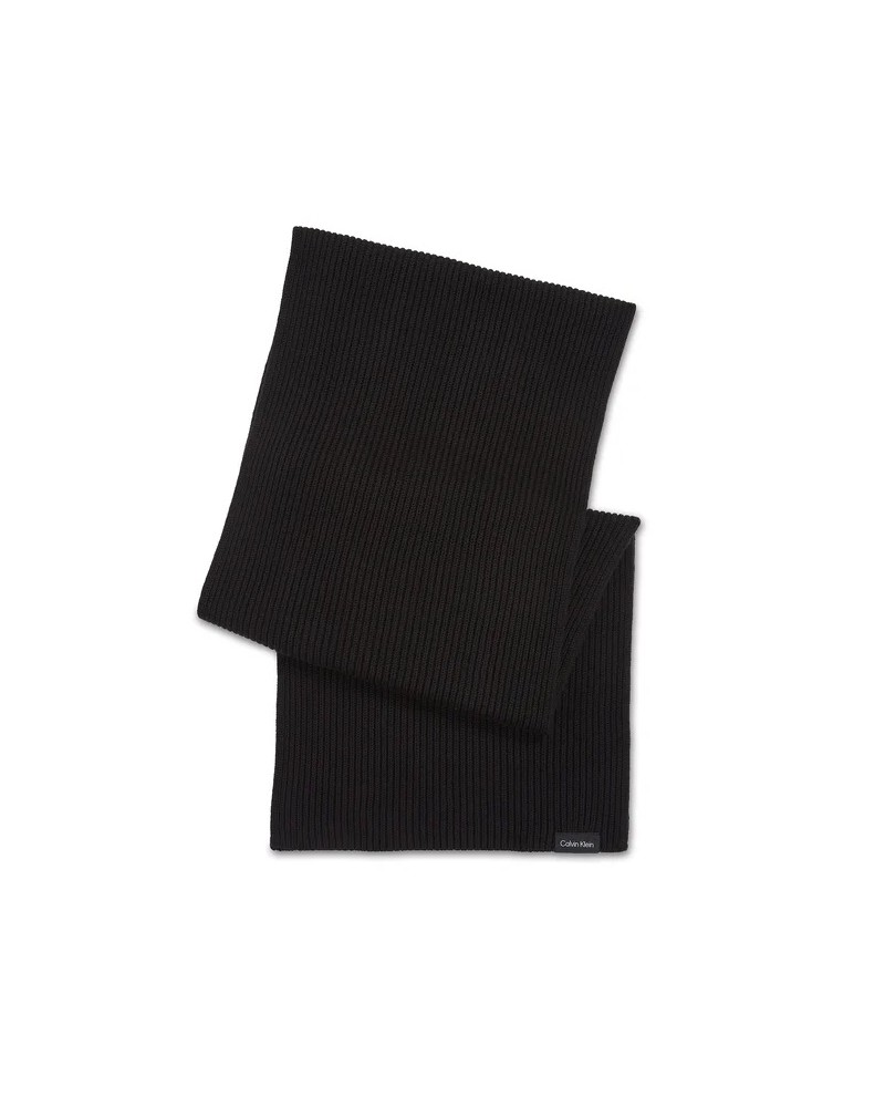 CK SCIARPA SCARF CLASSIC COTTON RIB KNIT SCARF.BAX BLACK BAX BLACK 