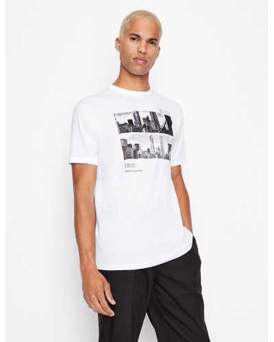 ARMANI AX T-SHIRT M/CORTA  100% COTTON.0153 WHITE NEW YORK
