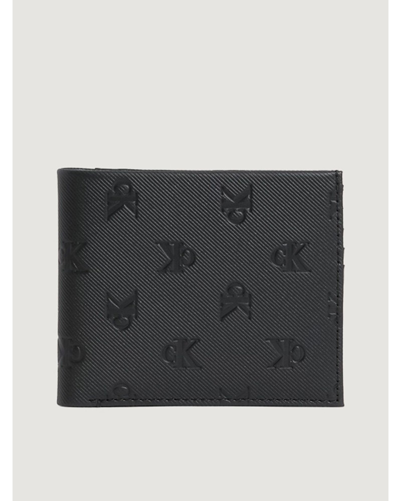 CK PORTAFOGLIO PORTAFOGLIO MONOGRAM SOFT AOP BIFOLD W/COI.BDS BLACK