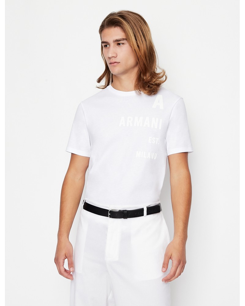 ARMANI AX T-SHIRT M/CORTA  100% COTTON.1100 WHITE