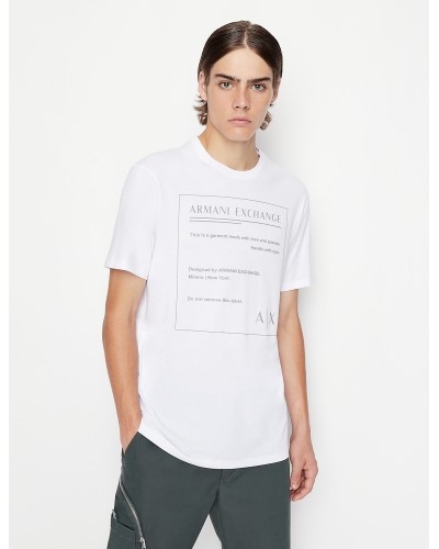 ARMANI AX T-SHIRT M/CORTA  100% COTTON.1100 WHITE