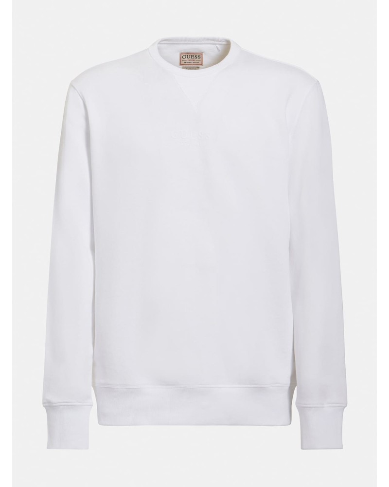 GUESS BRAULIO CN FLEECE-78%CO 22%PL.G011 Pure White