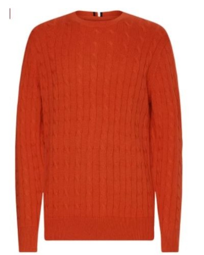 TOMMY HILFIGER GIROCOLLO PARICOLLO CLASSIC COTTON CABLE CREW NECK.SG4 INDIAN SUMMER SG4 INDIAN SUMMER 