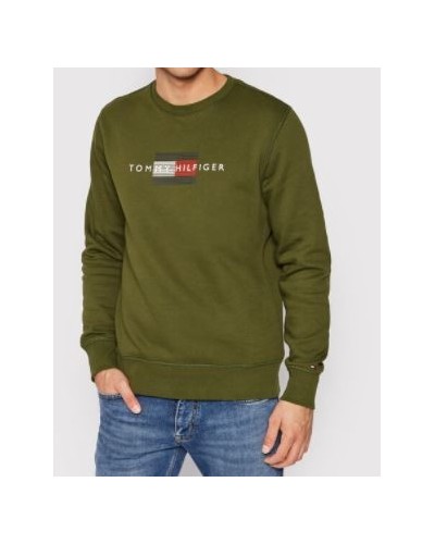 TOMMY HILFIGER FELPA PARICOLLO LINES HILFIGER CREWNECK.GYY OLIVEWOOD