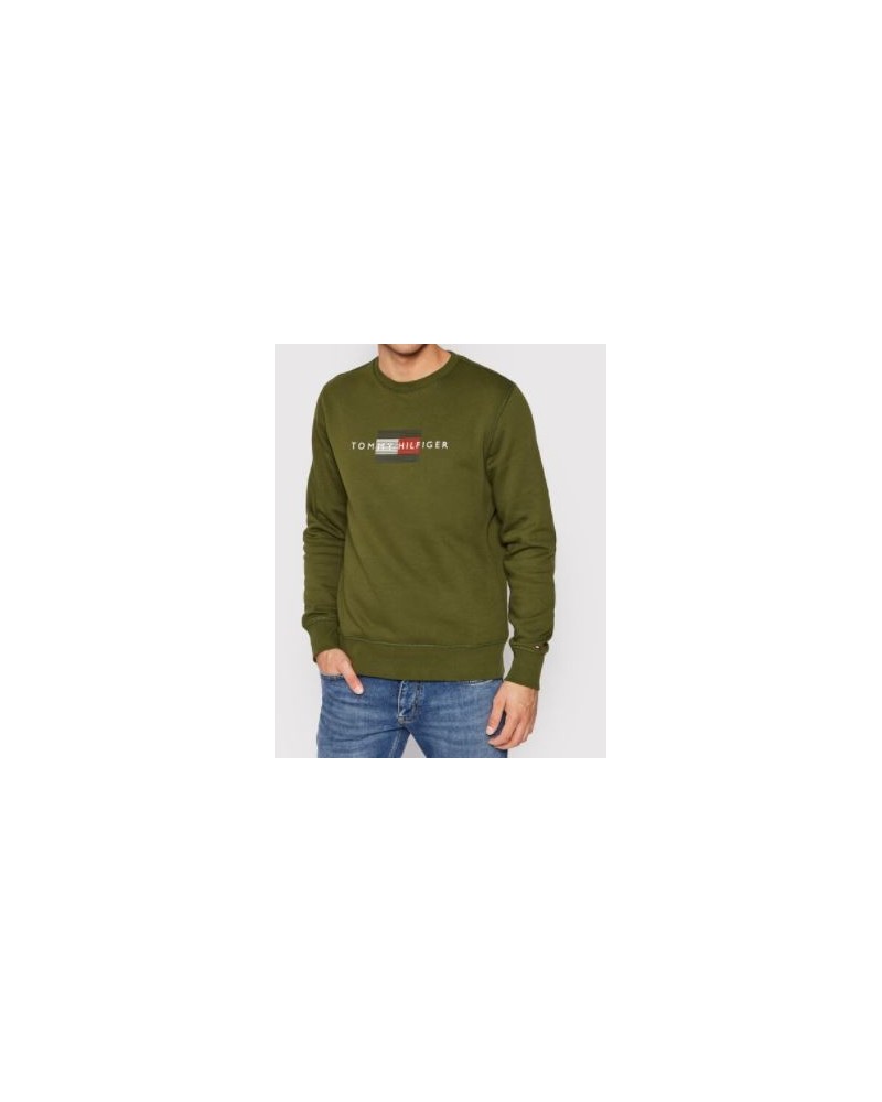 TOMMY HILFIGER FELPA PARICOLLO LINES HILFIGER CREWNECK.GYY OLIVEWOOD